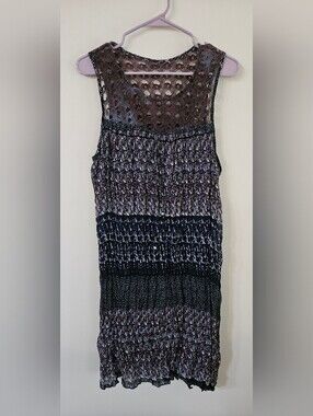 Sleeveless Midi Dress. Sundress With Crochet Neck Line. Boho, Cottage, Coastal